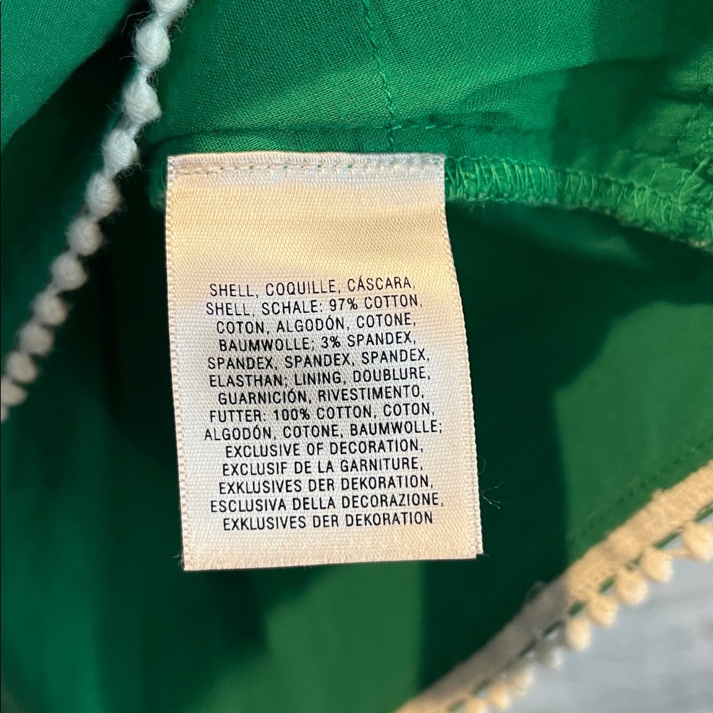 Anthropologie Vanessa Virginia size 8 Green Strapless Embroidered Peplum Top - Picture 12 of 12